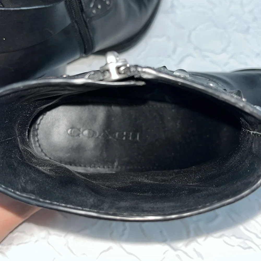 Coach Black Studded Ankle Booties - Picture 8 of 10